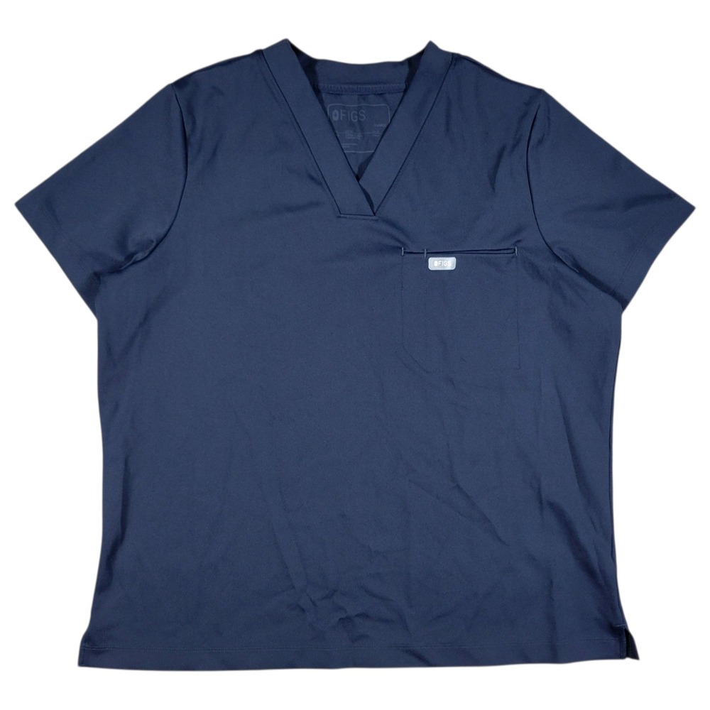 Figs Sona V-Neck Scrub Top Womens XL Navy Blue FORMx Medical Nursing Workwear